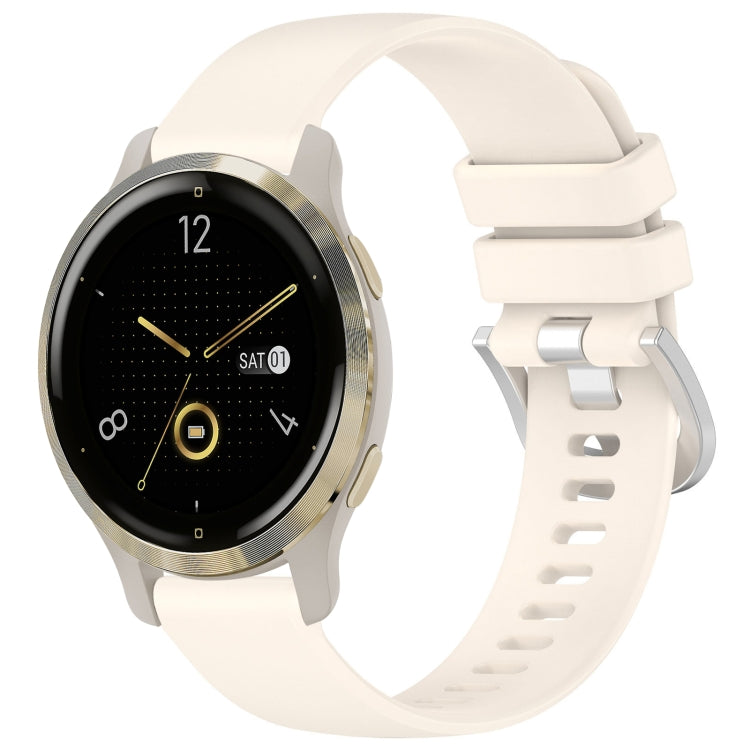 Liquid Glossy Silver Buckle Silicone Watch Band, For Garmin Venu 3S, For Garmin Forerunner 265S, For Garmin Forerunner 255S Music / 255S, For Garmin Venu 2S