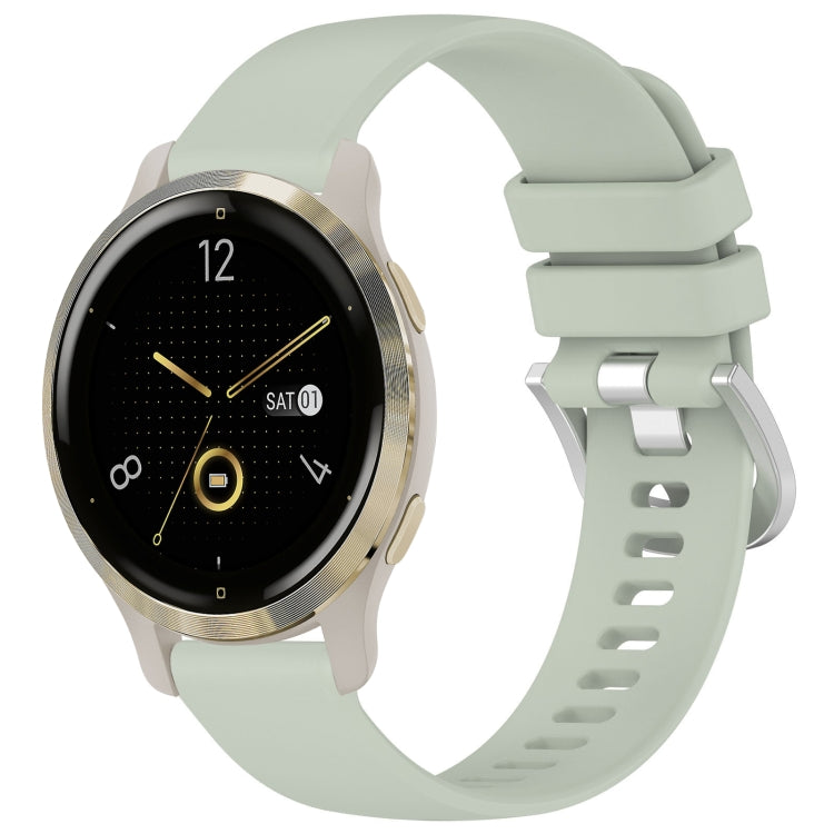 Liquid Glossy Silver Buckle Silicone Watch Band, For Garmin Venu 3S, For Garmin Forerunner 265S, For Garmin Forerunner 255S Music / 255S, For Garmin Venu 2S