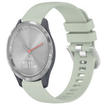 Liquid Glossy Silver Buckle Silicone Watch Band, For Garmin Vivoactive 4S, For Garmin Vivomove 3S