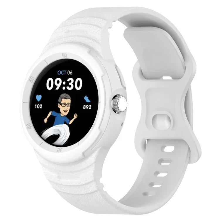 Leather Texture Silicone Integrated Watch Band, For Goolge  Pixel Watch 2