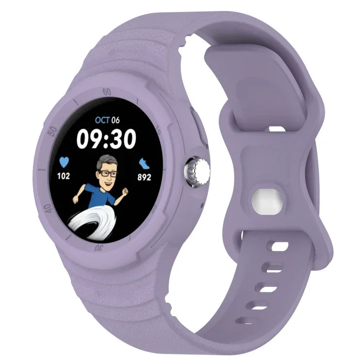 Leather Texture Silicone Integrated Watch Band, For Goolge  Pixel Watch 2