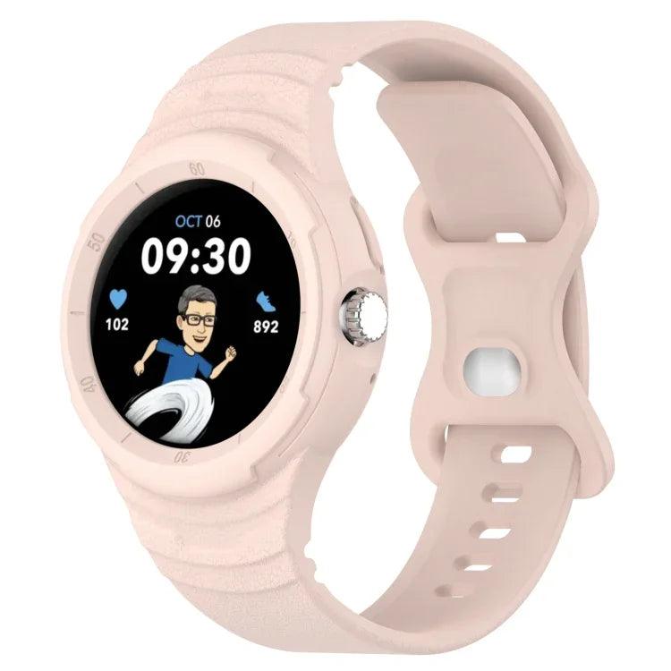 Leather Texture Silicone Integrated Watch Band, For Goolge  Pixel Watch 2