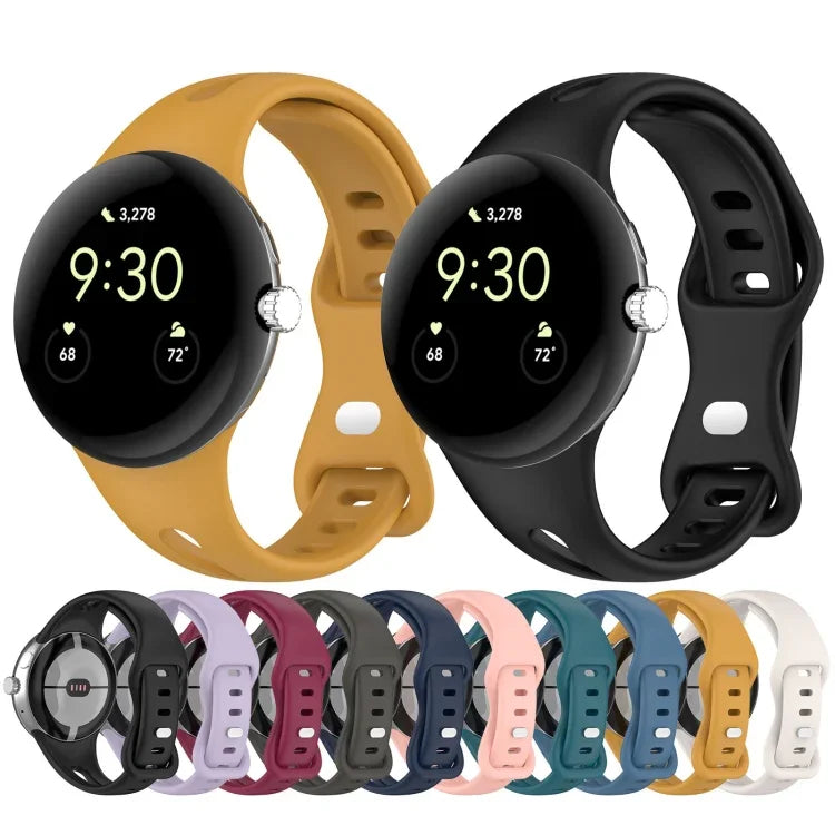 Small Waist Butterfly Buckle Silicone Watch Band, For Google Pixel Watch 4 / 3 / 2 / 1 41mm