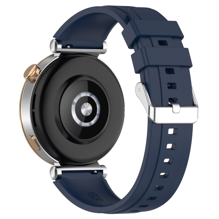 Official Steps Style Silver Buckle Silicone Watch Band, For Huawei Watch GT4 46mm, For Huawei Watch GT4 41mm