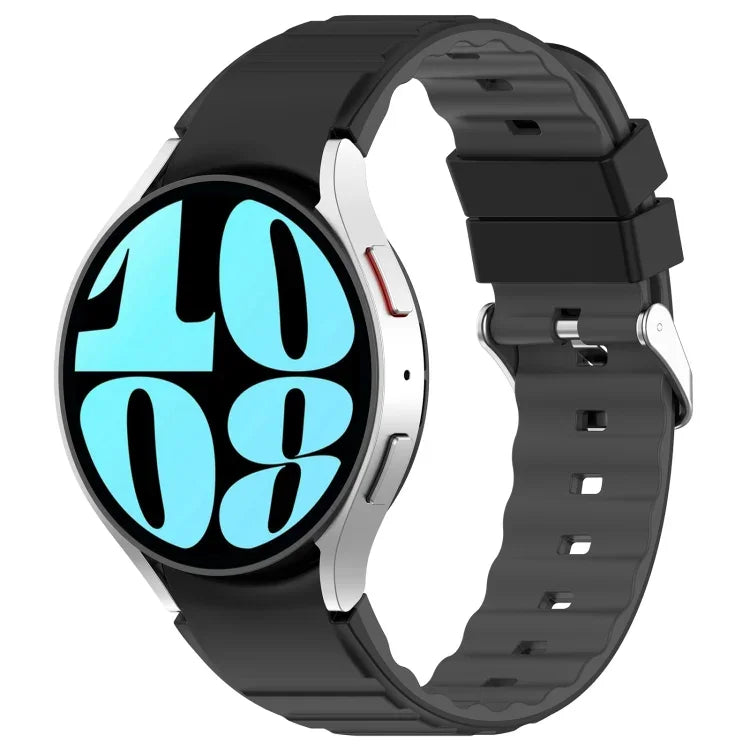 Two Color Horizontal Silicone Watch Band, For Samsung Galaxy Watch 4, For Samsung Galaxy Watch 4 Classic 46mm, For Samsung Galaxy Watch 3 41mm
