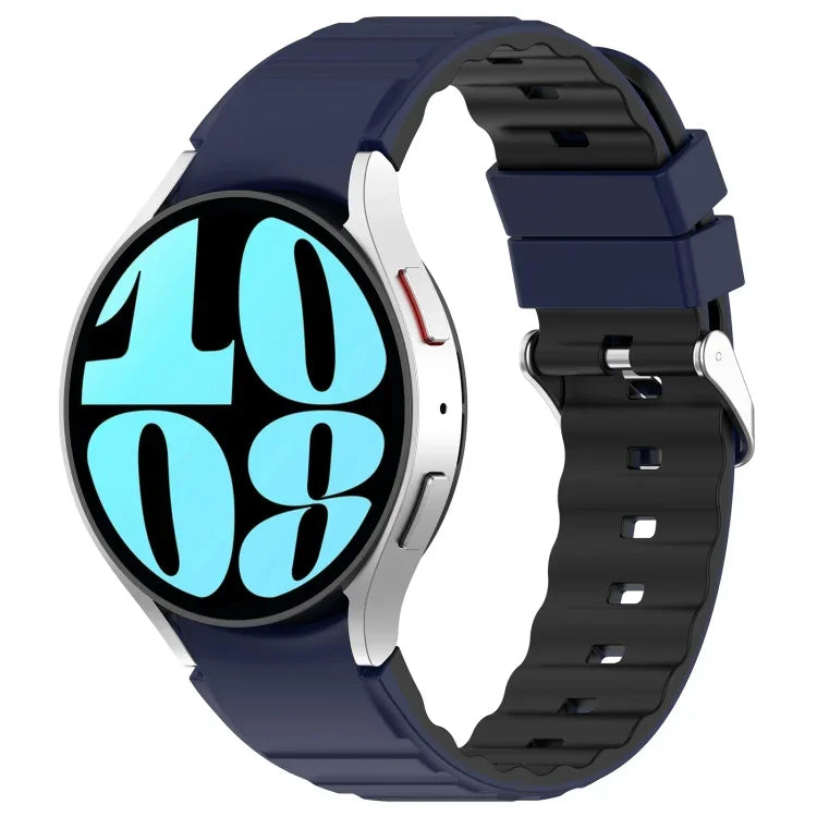 Two Color Horizontal Silicone Watch Band, For Samsung Galaxy Watch 4, For Samsung Galaxy Watch 4 Classic 46mm, For Samsung Galaxy Watch 3 41mm