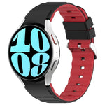 Two Color Horizontal Silicone Watch Band, For Samsung Galaxy Watch 4, For Samsung Galaxy Watch 4 Classic 46mm, For Samsung Galaxy Watch 3 41mm