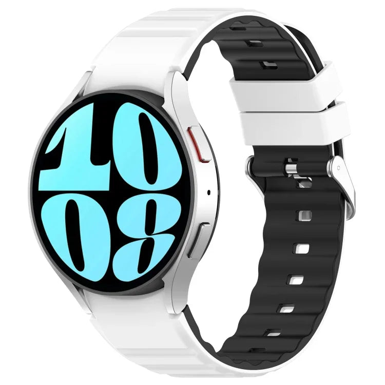 Two Color Horizontal Silicone Watch Band, For Samsung Galaxy Watch 4, For Samsung Galaxy Watch 4 Classic 46mm, For Samsung Galaxy Watch 3 41mm