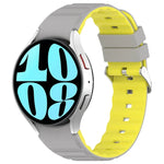 Two Color Horizontal Silicone Watch Band, For Samsung Galaxy Watch 4, For Samsung Galaxy Watch 4 Classic 46mm, For Samsung Galaxy Watch 3 41mm