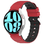 Two Color Horizontal Silicone Watch Band, For Samsung Galaxy Watch 4, For Samsung Galaxy Watch 4 Classic 46mm, For Samsung Galaxy Watch 3 41mm