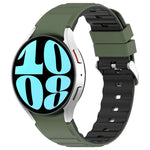 Two Color Horizontal Silicone Watch Band, For Samsung Galaxy Watch 4, For Samsung Galaxy Watch 4 Classic 46mm, For Samsung Galaxy Watch 3 41mm