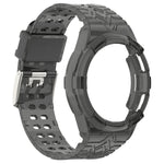 TPU watch band for Galaxy Watch6 Classic 43mm in transparent gray design, waterproof and comfortable fit.