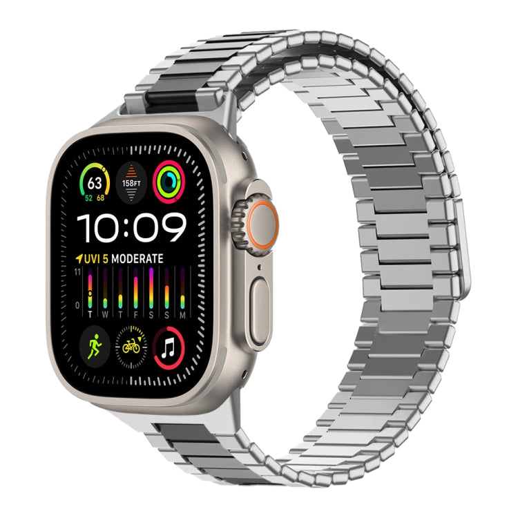 Bamboo Magnetic Stainless Steel Metal Watch Strap, For Apple Watch SE 2023 44mm, For Apple Watch SE 2023 40mm, For Apple Watch Ultra 2 49mm, For Apple Watch Series 9 45mm, For Apple Watch Series 9 41mm, For Apple Watch Ultra 49mm