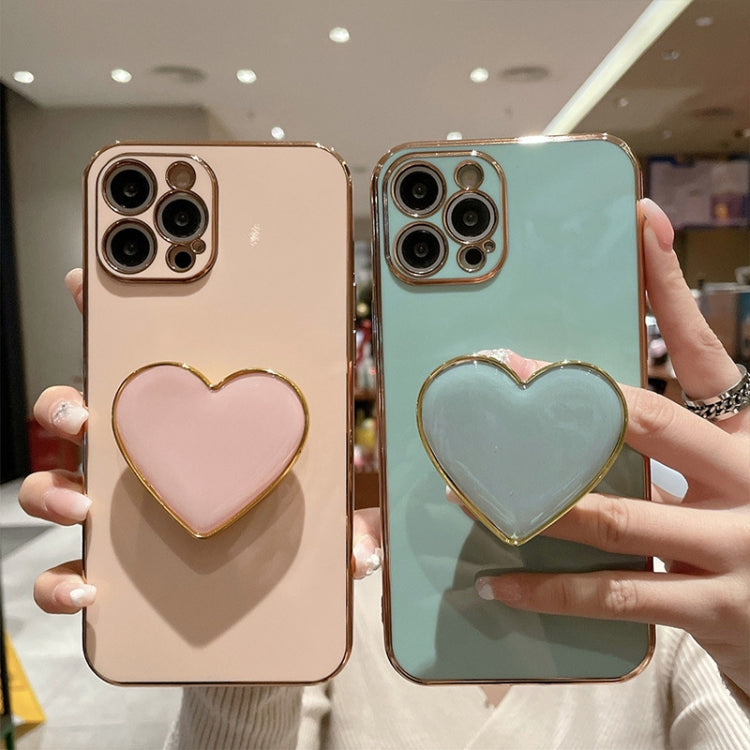 Electroplating Love Heart Holder TPU Phone Case, For iPhone 7 Plus / 8 Plus