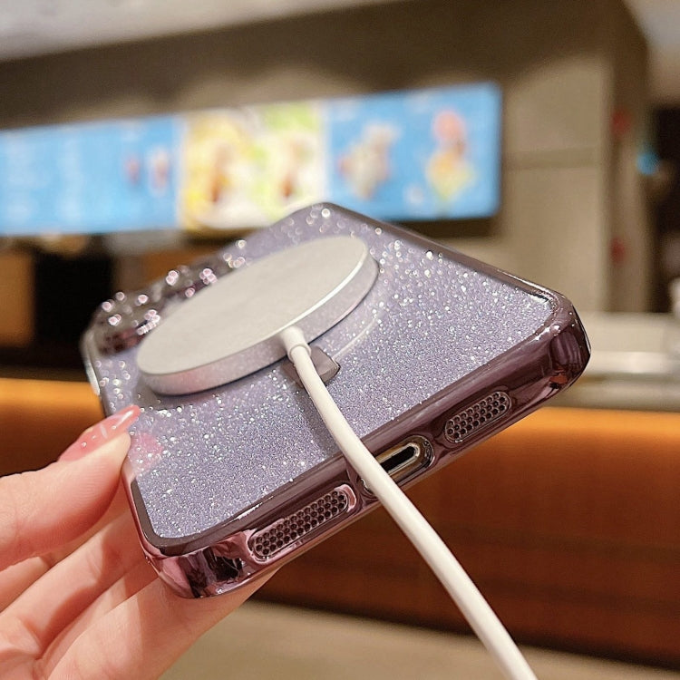 Glitter Electroplating MagSafe TPU Phone Case, For iPhone 16 Pro, For iPhone 16 Plus, For iPhone 16, For iPhone 15 Pro Max, For iPhone 15 Pro, For iPhone 15 Plus