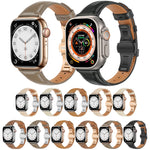 Plain Leather Butterfly Buckle Watch Band, For Apple Watch Series 9 41mm, For Apple Watch Ultra 49mm, For Apple Watch Series 8 41mm, For Apple Watch Series 8 45mm