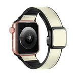 Fold Magnetic Square Buckle PU Silicone Watch Band, For Apple Watch Series 4 44mm, For Apple Watch Series 4 40mm, For Apple Watch Series 3 38mm, For Apple Watch Series 3 42mm