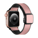 Fold Magnetic Square Buckle PU Silicone Watch Band, For Apple Watch Series 4 44mm, For Apple Watch Series 4 40mm, For Apple Watch Series 3 38mm, For Apple Watch Series 3 42mm
