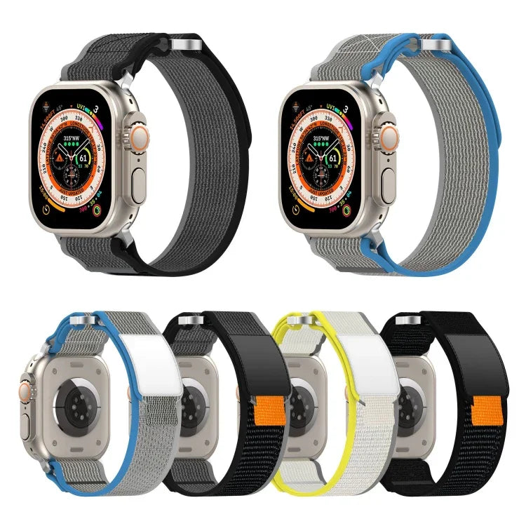 Double Hook and Loop Faster Nylon Watch Band, For Apple Watch SE 40mm, For Apple Watch SE 44mm, For Apple Watch Series 6 40mm, For Apple Watch Series 6 44mm, For Apple Watch Series 5 44mm, For Apple Watch Series 5 40mm, For Apple Watch 4 44mm          ...