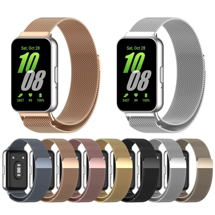 For Samsung Galaxy Fit 3 Milanese Metal Steel Mesh Watch Band, Silver, Black, Gray, Pink, Starlight, Gold, Rose Gold