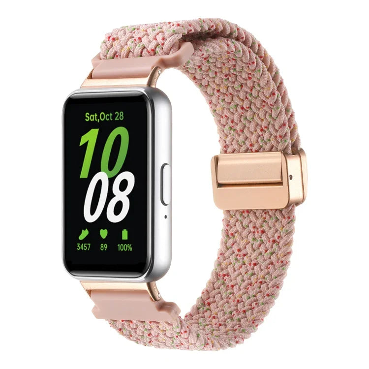 For Samsung Galaxy Fit3 Magnetic Buckle Nylon Braid Watch Band