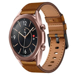 20mm SX Connector Metal Button Switch Leather Watch Band, For Samsung Galaxy Watch 5, For Samsung Galaxy Watch 5 Pro, For Samsung Galaxy Watch 4, For Samsung Galaxy Gear Sport, For Samsung Galaxy Watch 3 41mm, For Samsung Galaxy Watch Active           ...