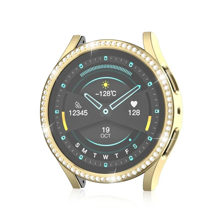 For Samsung Galaxy Watch 7 40mm Single Diamond Hollow PC Watch Protective Case
