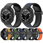 For Galaxy Watch Ultra2 2026 / 2025 / 1 2024 Magnetic Folding Buckle Silicone Leather Watch Band, Black, Gray, Orange, Green, Light Brown, Dark Blue