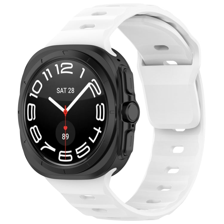 For Samsung Galaxy Watch Ultra 47mm Solid Color Reverse Buckle Silicone Watch Band, Black, White, Blue, Yellow, Light Gray, Dark Green, Cyan, Dark Blue, Starlight, Pink