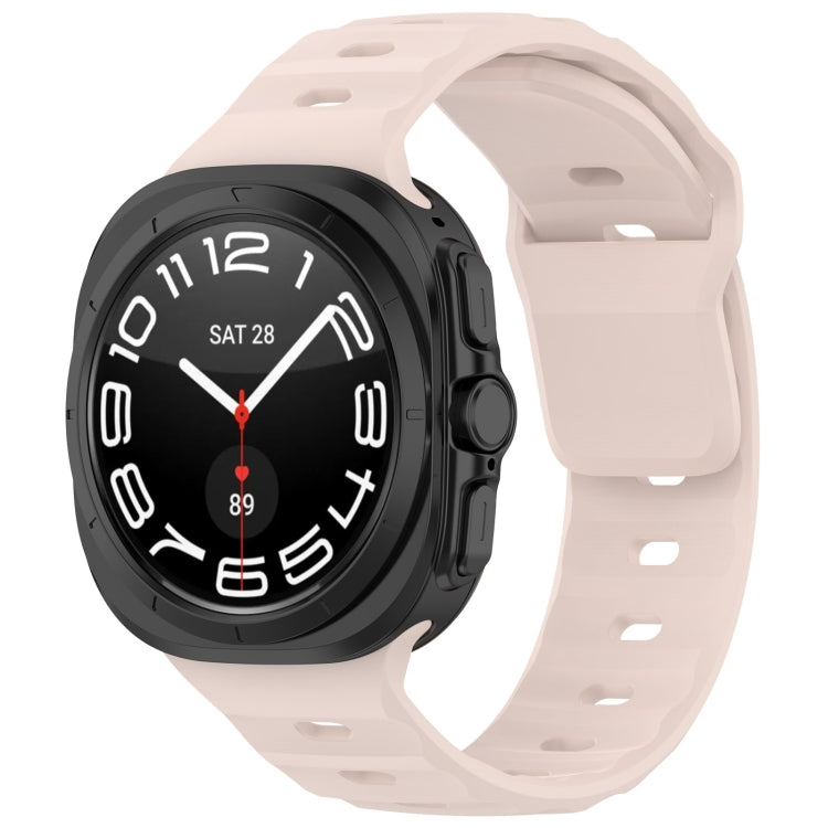 For Samsung Galaxy Watch Ultra 47mm Solid Color Reverse Buckle Silicone Watch Band, Black, White, Blue, Yellow, Light Gray, Dark Green, Cyan, Dark Blue, Starlight, Pink
