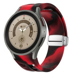 Richard Magnetic Folding Silver Buckle Silicone Watch Band, For Sansung Galaxy Watch 5 Pro 45mm, For Samsung Galaxy Watch 7 40 / 44mm, For Samsung Galaxy Watch 6 Classic 43 / 47mm