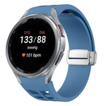 Richard Magnetic Folding Silver Buckle Silicone Watch Band, For Sansung Galaxy Watch 5 Pro 45mm, For Samsung Galaxy Watch 7 40 / 44mm, For Samsung Galaxy Watch 6 Classic 43 / 47mm