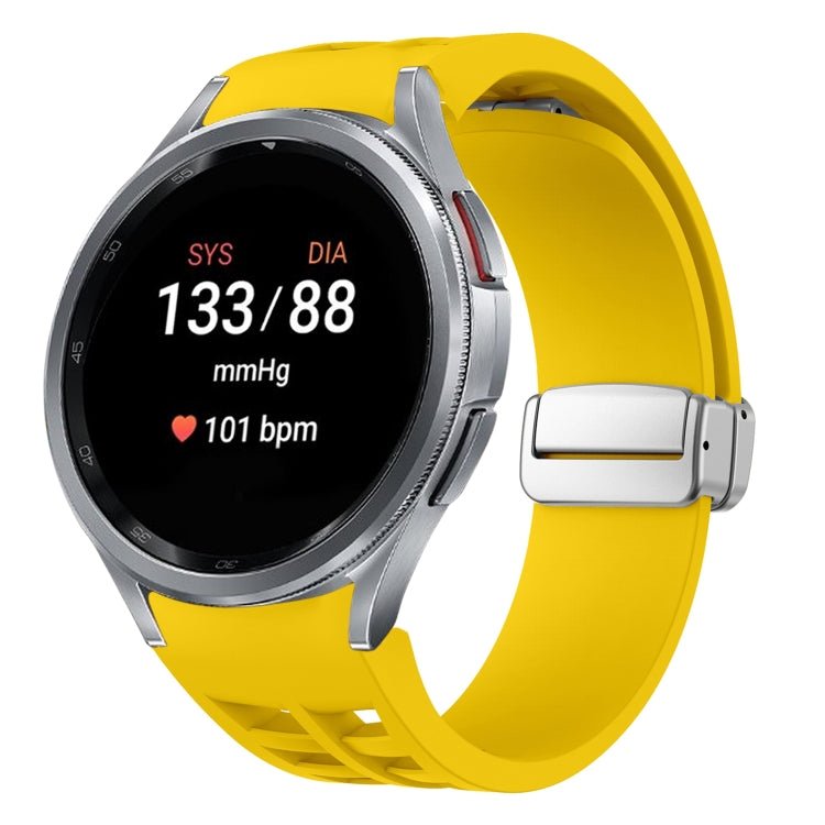 Richard Magnetic Folding Silver Buckle Silicone Watch Band, For Sansung Galaxy Watch 5 Pro 45mm, For Samsung Galaxy Watch 7 40 / 44mm, For Samsung Galaxy Watch 6 Classic 43 / 47mm