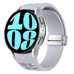 Richard Magnetic Folding Silver Buckle Silicone Watch Band, For Samsung Galaxy Watch 6 40 / 44mm, For Samsung Galaxy Watch 5 40 / 44mm, For Samsung Galaxy Watch 4 40 / 44mm