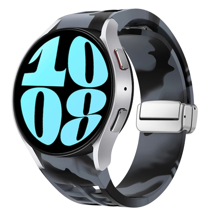 Richard Magnetic Folding Silver Buckle Silicone Watch Band, For Samsung Galaxy Watch 6 40 / 44mm, For Samsung Galaxy Watch 5 40 / 44mm, For Samsung Galaxy Watch 4 40 / 44mm
