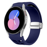Richard Magnetic Folding Silver Buckle Silicone Watch Band, For Samsung Galaxy Watch 6 40 / 44mm, For Samsung Galaxy Watch 5 40 / 44mm, For Samsung Galaxy Watch 4 40 / 44mm