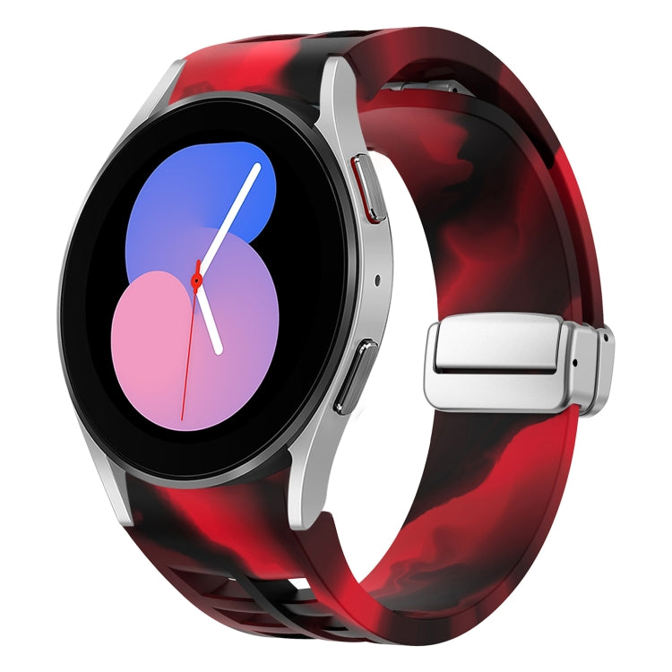 Richard Magnetic Folding Silver Buckle Silicone Watch Band, For Samsung Galaxy Watch 6 40 / 44mm, For Samsung Galaxy Watch 5 40 / 44mm, For Samsung Galaxy Watch 4 40 / 44mm