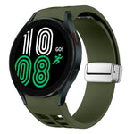Richard Magnetic Folding Silver Buckle Silicone Watch Band, For Samsung Galaxy Watch 6 40 / 44mm, For Samsung Galaxy Watch 5 40 / 44mm, For Samsung Galaxy Watch 4 40 / 44mm