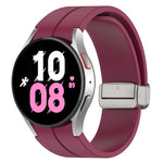 Magnetic Folding Silver Buckle Silicone Watch Band, For Samsung Galaxy Watch FE 40mm, For Samsung Galaxy Watch7 40 / 44mm