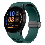 Richard Magnetic Folding Black Buckle Silicone Watch Band, Fof Samsung Galaxy Watch FE 40mm, For Samsung Galaxy Watch 7 40 / 44mm, For Samsung Galaxy Watch 6 class 43 / 47mmic