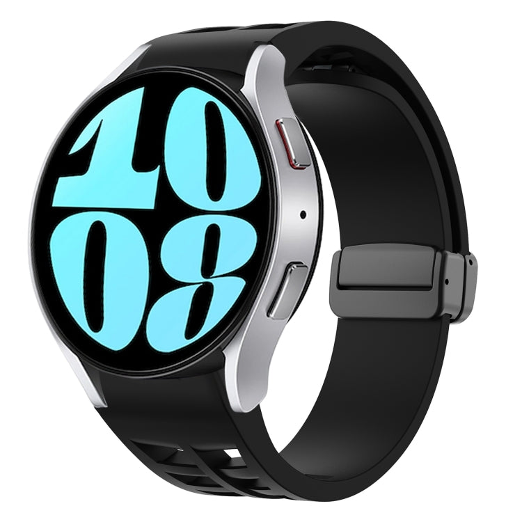 Richard Magnetic Folding Black Buckle Silicone Watch Band, For Samsung Galaxy Watch 6 40 / 44mm, For Sansung Galaxy Watch 5 Pro Golf Edition, For Samsung Galaxy Watch 5 Golf Edition