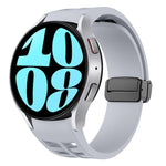 Richard Magnetic Folding Black Buckle Silicone Watch Band, For Samsung Galaxy Watch 6 40 / 44mm, For Sansung Galaxy Watch 5 Pro Golf Edition, For Samsung Galaxy Watch 5 Golf Edition