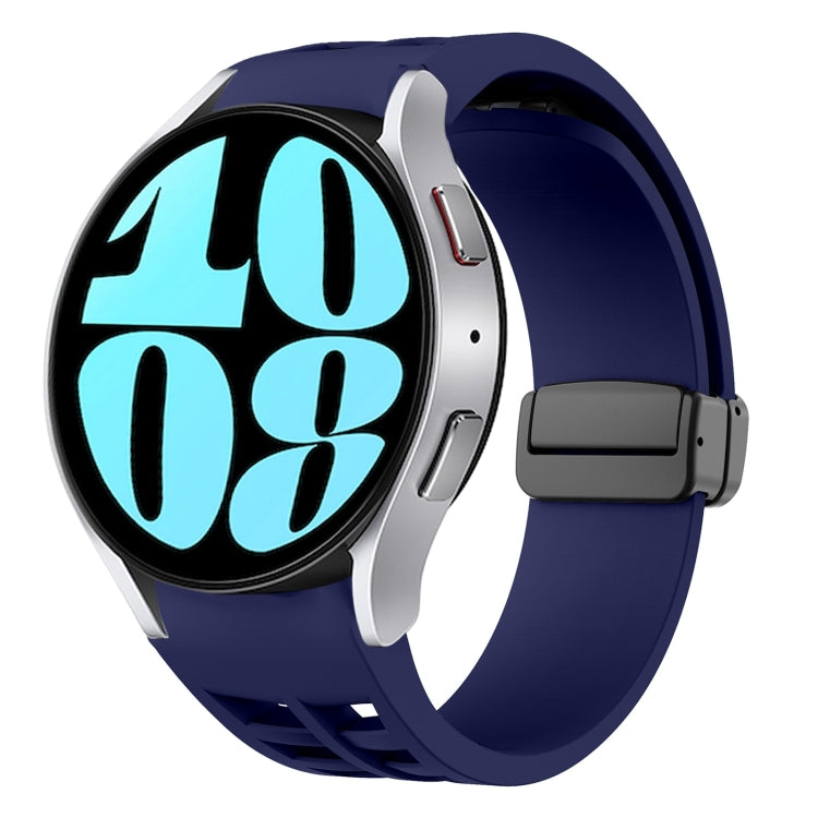 Richard Magnetic Folding Black Buckle Silicone Watch Band, For Samsung Galaxy Watch 6 40 / 44mm, For Sansung Galaxy Watch 5 Pro Golf Edition, For Samsung Galaxy Watch 5 Golf Edition