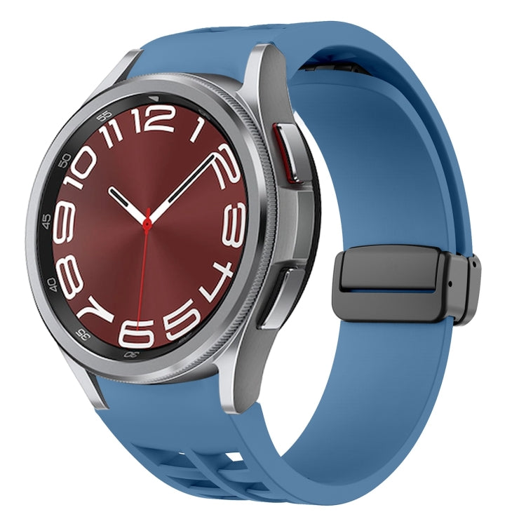 Richard Magnetic Folding Black Buckle Silicone Watch Band, Fof Samsung Galaxy Watch FE 40mm, For Samsung Galaxy Watch 7 40 / 44mm, For Samsung Galaxy Watch 6 class 43 / 47mmic