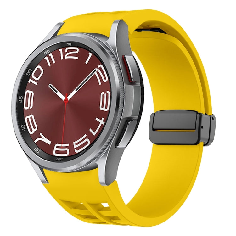 Richard Magnetic Folding Black Buckle Silicone Watch Band, Fof Samsung Galaxy Watch FE 40mm, For Samsung Galaxy Watch 7 40 / 44mm, For Samsung Galaxy Watch 6 class 43 / 47mmic