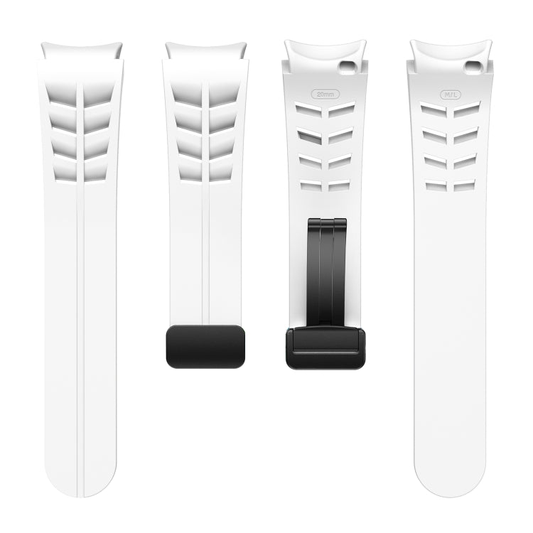 Richard Magnetic Folding Black Buckle Silicone Watch Band, For Samsung Galaxy Watch 5 40 / 44mm, For Sansung Galaxy Watch 5 Pro 45mm, Fou Samsung Galaxy Watch 4 40 / 44mm