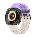 Ocean Dual Row Hole Silicone Watch Band, For Samsung Galaxy Watch Ultra 47mm / Ultra 2025