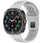 For Samsung Galaxy Watch Ultra 47mm Holes Style Square Buckle Solid Color Silicone Watch Band