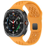 For Samsung Galaxy Watch Ultra 47mm Holes Style Square Buckle Solid Color Silicone Watch Band