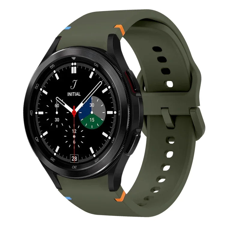Flat Sewing Design Silicone Watch Band, For Sansung Galaxy Watch5 Pro 45mm, Fou Samsung Galaxy Watch 4 40 / 44mm, For Samsung Galaxy Watch 4 Classic 42 / 46mm